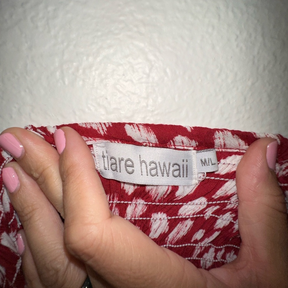 Tiare Hawaii Red and White Patterned Jumpsuit - Picture 2 of 2